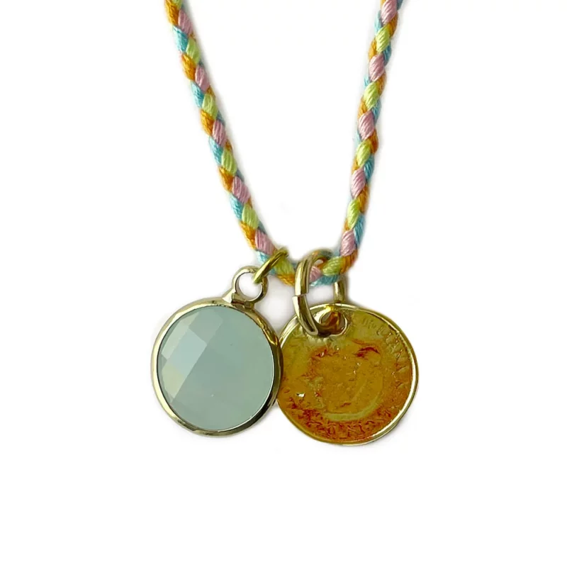 KMK - Kette Münze/Kristallanhänger