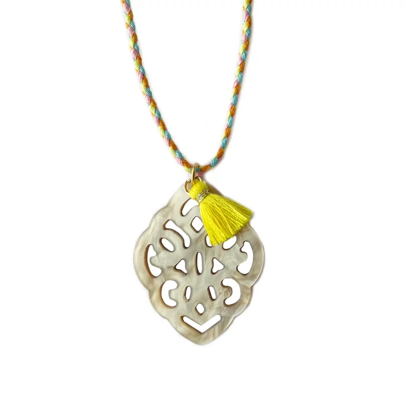 KRB -GG Kette Rhombus beige/gelb